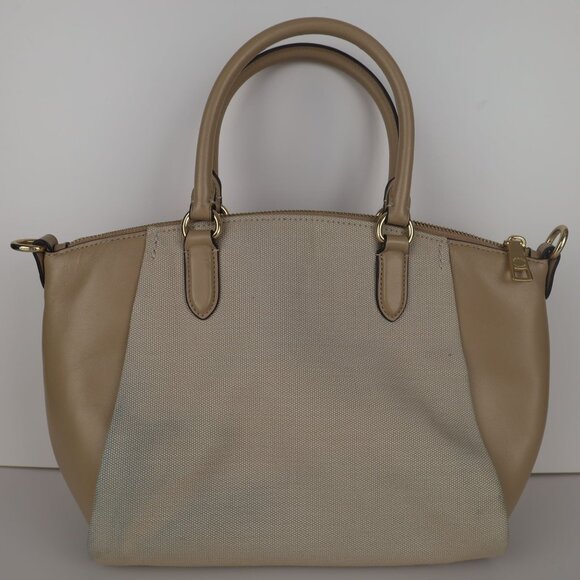 Coach Badge Jacquard Elise Satchel Chalk Taupe - Picture 8 of 16